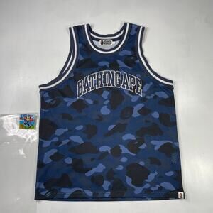 BAPE Color Camo Basketball Tank Top Navy Size M